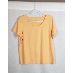 Eileen Fisher Tee Shirt Top XL Citrus Orange Organic Cotton Blend Casual Summer